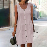 Dinya – Ärmelloses Strickkleid – Rosa