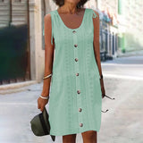 Dinya – Ärmelloses Strickkleid – Grün