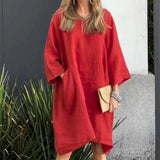 Charmaine - Leichtes Luftiges Kleid – Rot (Fast ausverkauft)
