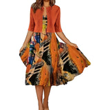 Serelina Chic Geschichtetes Outfit – Orange