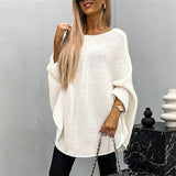 Stylischer Grobstrickpullover für Damen | Lässig – Weiß
