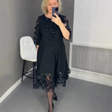 Demi | Ausgestelltes Midikleid mit Punktedekor – Schwarz