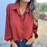 Noreyssa - Softtouch-Shirt mit Laternenärmeln – Rot