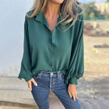 Anthea - Bluse mit zarten Ballonärmeln – Grün
