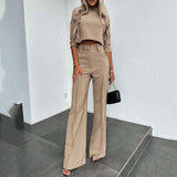 Tiarel – Stilvolles, lässiges Zweiteiler-Set – Khaki 2