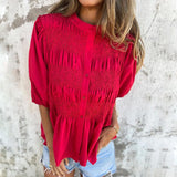 Ibiza-Stil Bluse – Rot