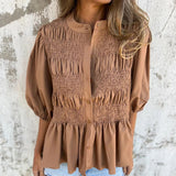 Ibiza-Stil Bluse – Braun