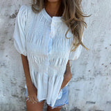 Ibiza-Stil Bluse – Weiß