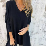 Nalyn - Soft-Touch-Top mit V-Ausschnitt – Schwarz