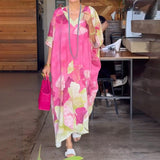 Gima – Langärmliges Kleid Mit Blumenmuster – Rosa
