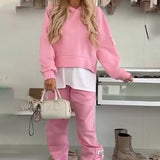 Bronie – Oversized Kapuzenpullover Mit Jogginghose – Rosa