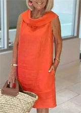 Sinja - Modekleid Aus Baumwolle Und Leinen – Orange