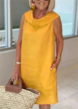 Sinja - Modekleid Aus Baumwolle Und Leinen – Gelb
