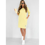 Mira | Kleid mit 3/4-Ärmeln und Taschen – Gelb