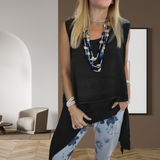 Aubrey | Ärmellos Asymmetrisch Zweiteiliges Set – Schwarz