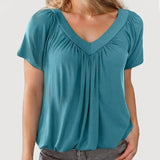 Lisbeth™ Schmeichelhaft Gefaltete Bluse – Grün
