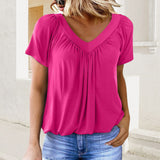 Lisbeth™ Schmeichelhaft Gefaltete Bluse – Rosa