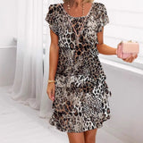 Jonna - Stilvolles Kleid Mit Leopard Enmuster Und Pailletten – Schwarz
