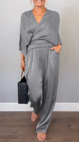 Kuliah – Elegantes 2-Teiliges Set – Grau