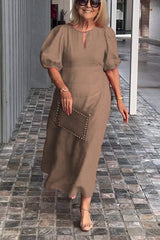 Natalia | Klassisches Eleganzkleid – Khaki