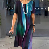 Lourah – Bedrucktes Midikleid Mit Falten – Mehrfarbig