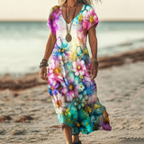 Lovisa - Kurzärmeliges Kleid Mit Drucken – Grün