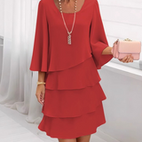 Nira - Kleid mit weichem Griff und Rüschensaum – Rot
