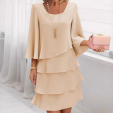 Ishari - Elegantes Kleid Mit Quadratischem Ausschnitt – Khaki