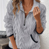 Lurein - Half-Zip-Pullover mit Soft-Touch-Finish – Grau