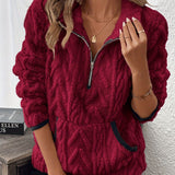 Lurein - Half-Zip-Pullover mit Soft-Touch-Finish – Rot