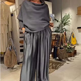 Mirasol™  - Elegantes Outfit mit Schulterfreiem Design – Grau