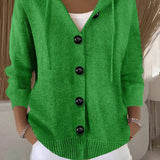 Kumari - Langärmelige Strickjacke Mit Knöpfen – Grün
