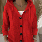Kumari - Langärmelige Strickjacke Mit Knöpfen – Rot