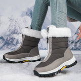 Nicolle™ - Warme Wasserdichte Winterstiefel für Damen | Rutschfest mit Reißverschluss – Grau