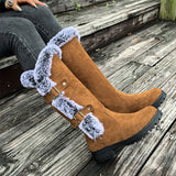 Molly™ - Gemütliche Dicke Winterstiefel mit Mittlerem Schaft – Braun