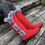 Molly™ - Gemütliche Dicke Winterstiefel mit Mittlerem Schaft – Rot