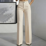 Linaya – Anzughose Mit Hoher Taille – Beige