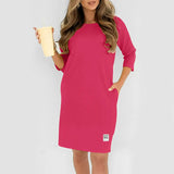 Sidsel – Elegantes T-Hemd-Kleid Mit Rundhalsausschnitt – Rot