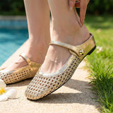 Cerise - Schimmernde Mary-Janes – Gold