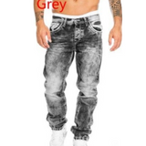 Dario - Gerade geschnittene Jeans in Vintage-Waschung – Grau