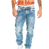 Dario - Gerade geschnittene Jeans in Vintage-Waschung – Hellblau