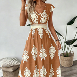 Osyrel - Bedrucktes Midikleid – Braun