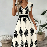 Osyrel - Bedrucktes Midikleid – Aprikose