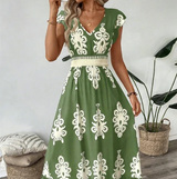 Osyrel - Bedrucktes Midikleid – Grün