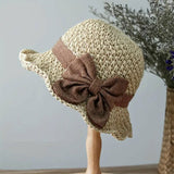 Coralie - Handgefertigter Sonnenhut mit Schleife – Beige