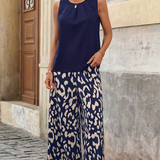 Anemiek – Elegantes Zweiteiliges Set Mit Drucken – Marineblau