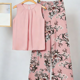 Anemiek – Elegantes Zweiteiliges Set Mit Drucken – Rosa