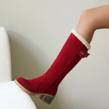 Stiefel für Damen mit Schnallendetail – Rot