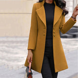 Trenchcoat Damen Elegant | Figurbetont Klassisch Lang – Gelb