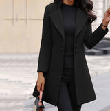 Trenchcoat Damen Elegant | Figurbetont Klassisch Lang – Schwarz